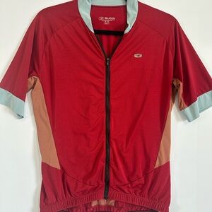 SUGOI Men's Red and Tan Cycling Jacket